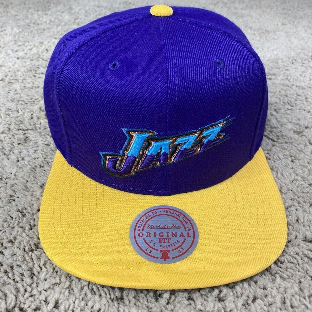 Utah Jazz Mitchell & Ness Hat Hardwood Classics DNA 2-Tone Snapback Purple‎ Cap